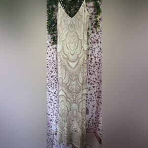 Jump Rose Gold Sequin Embellished Ivory Dress